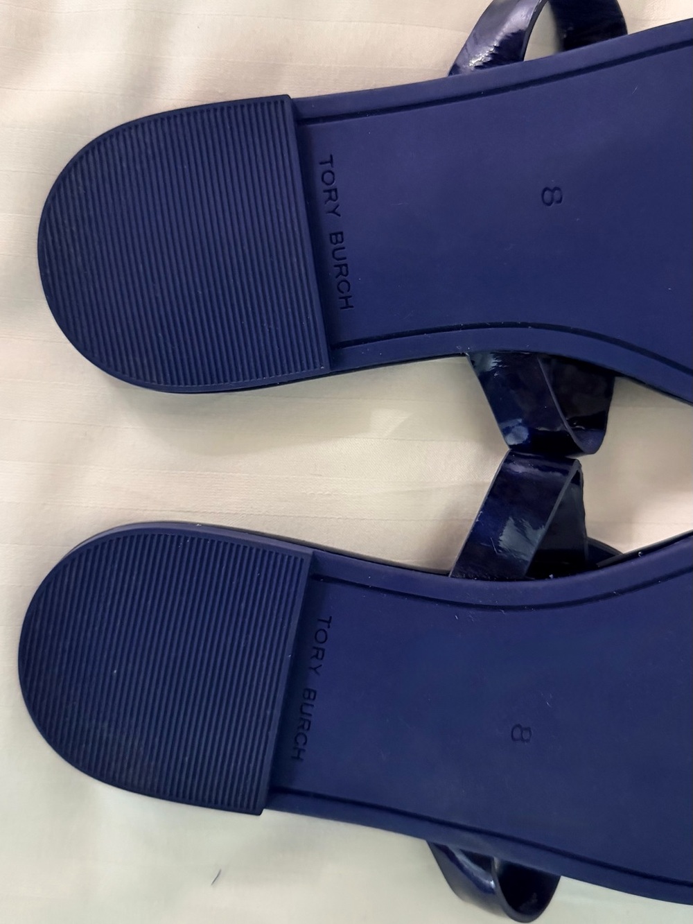 Tory Burch Miller Soft Sandals in Navy Sea - Picture 4 of 5
